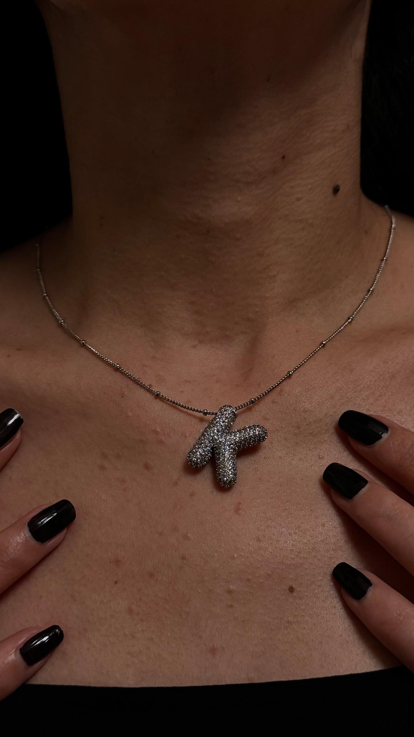 COLLIER LETTRES ARGENTÉ
