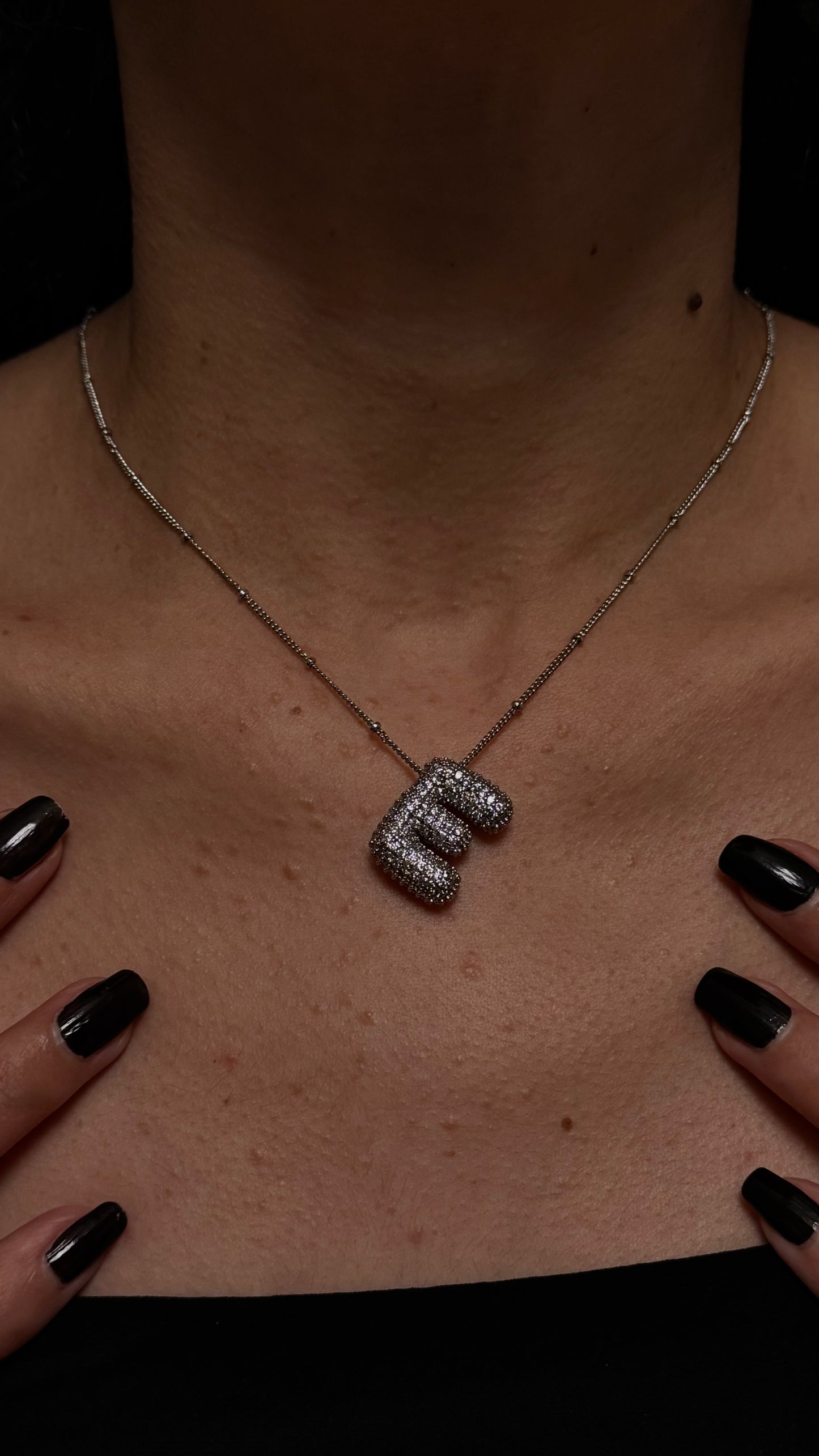 COLLIER LETTRES ARGENTÉ