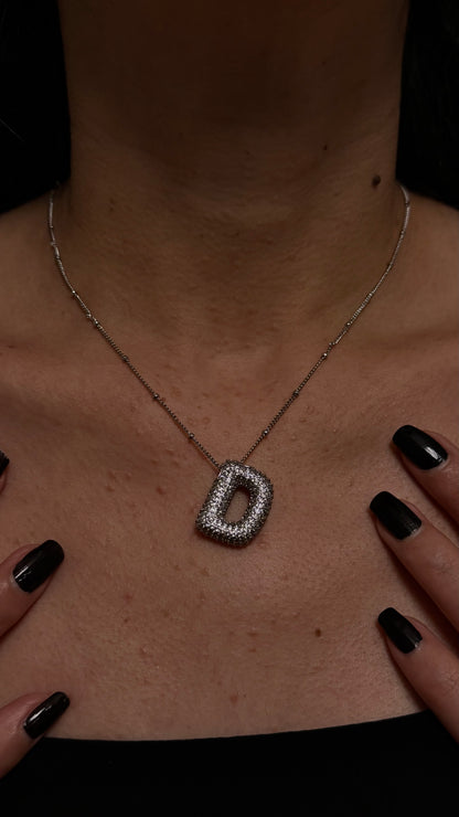 COLLIER LETTRES ARGENTÉ