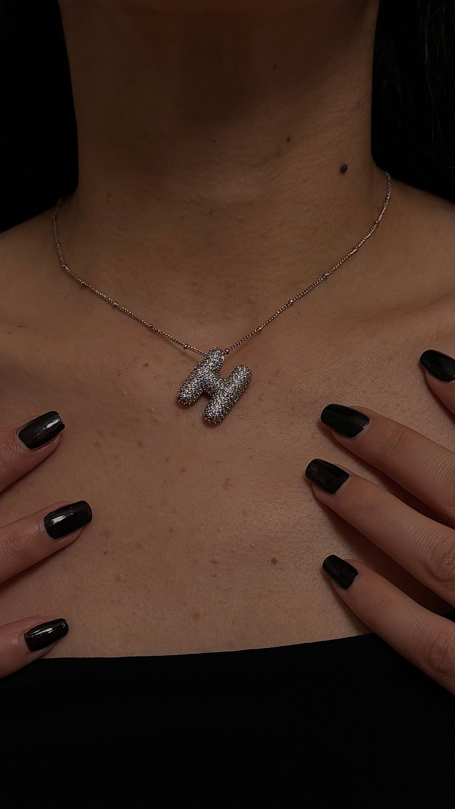 COLLIER LETTRES ARGENTÉ