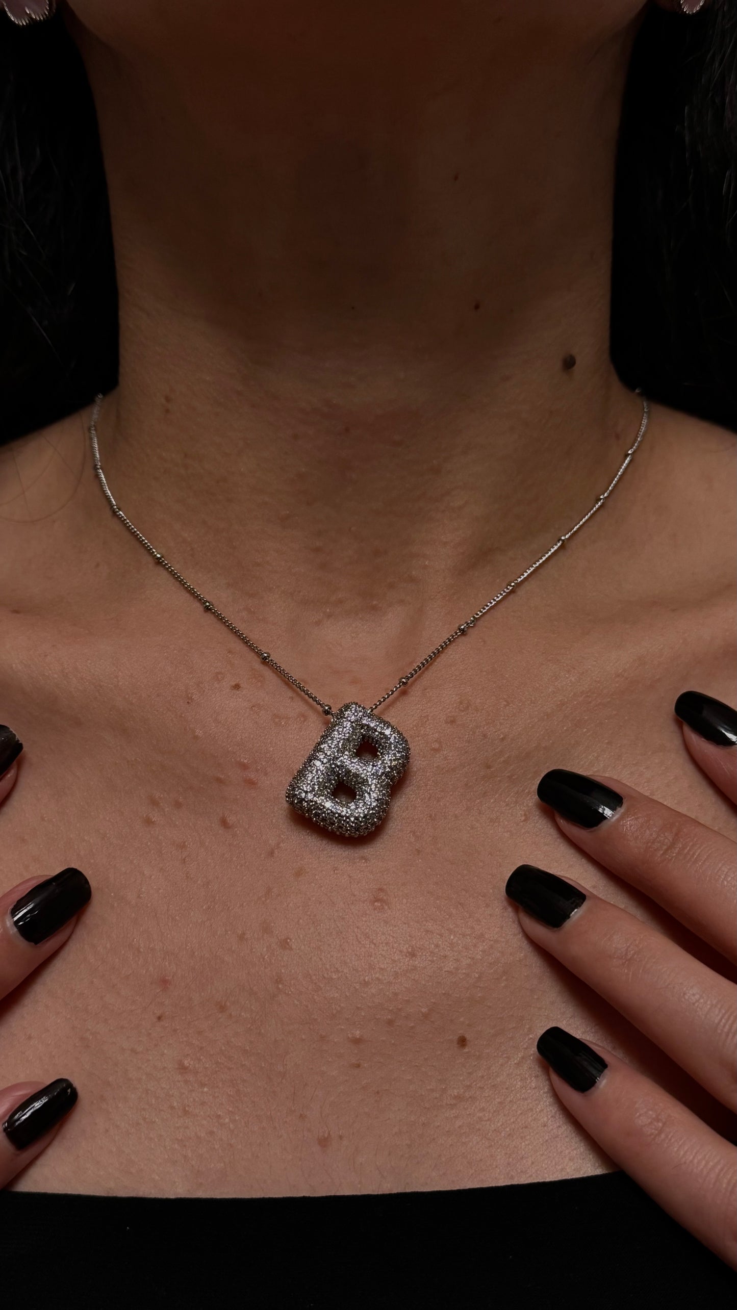 COLLIER LETTRES ARGENTÉ