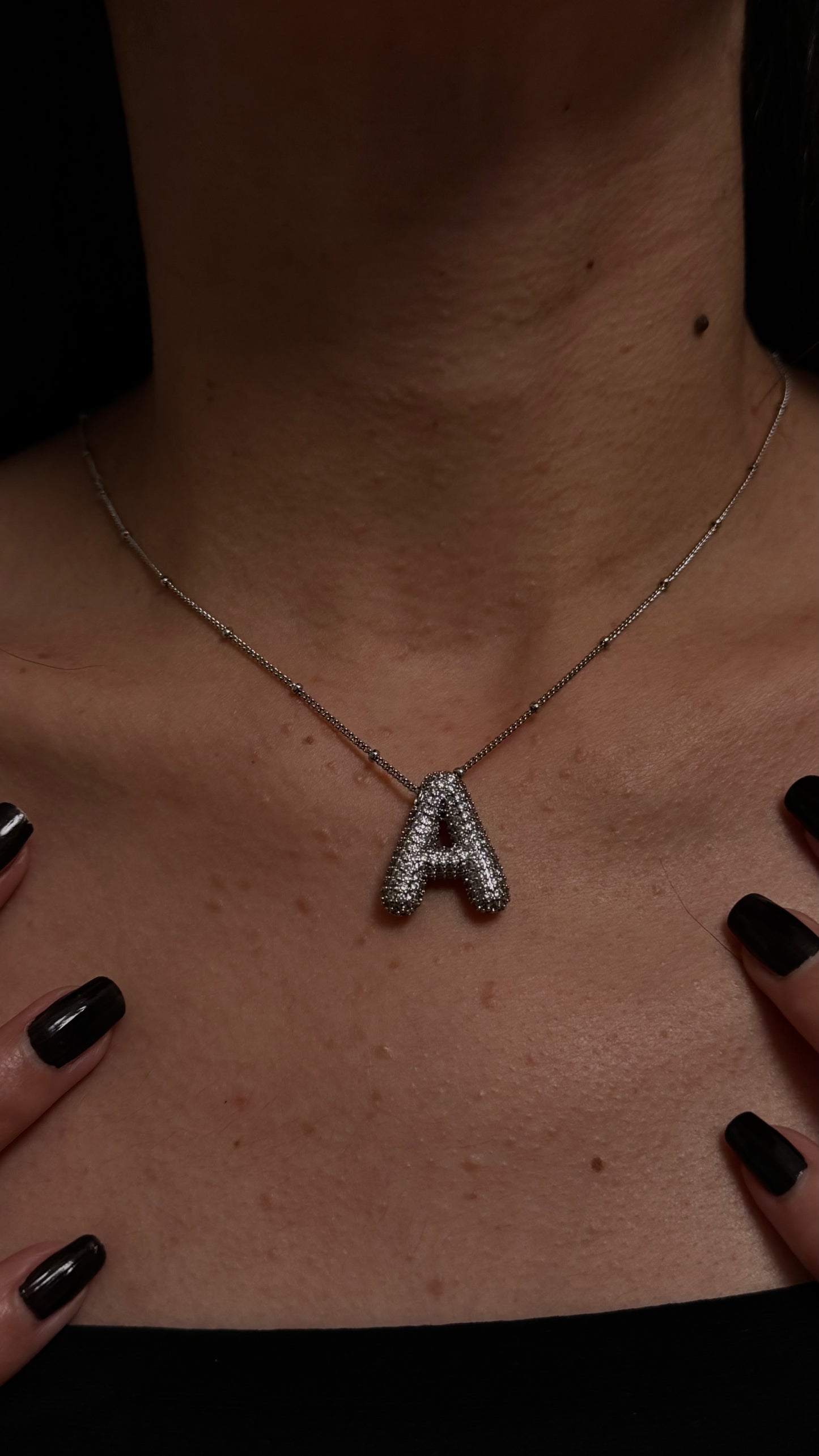 COLLIER LETTRES ARGENTÉ
