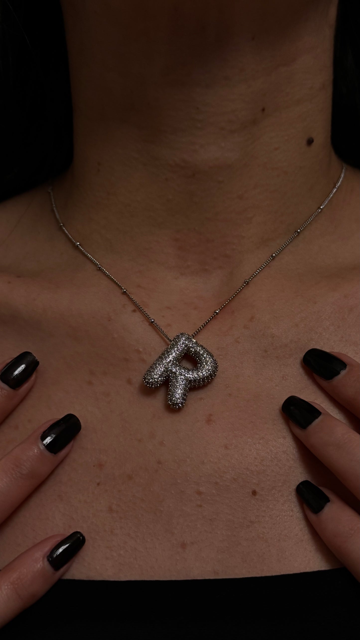COLLIER LETTRES ARGENTÉ
